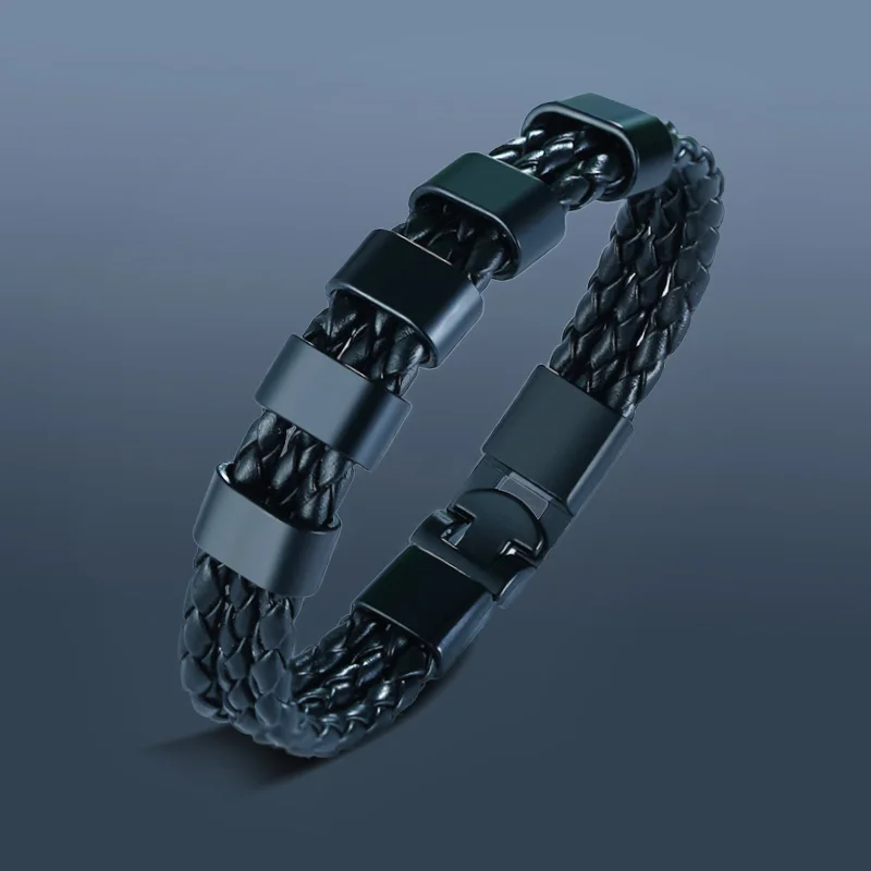 Кожаный персонализированный браслет имя дата семейный подарок для мужчины папы