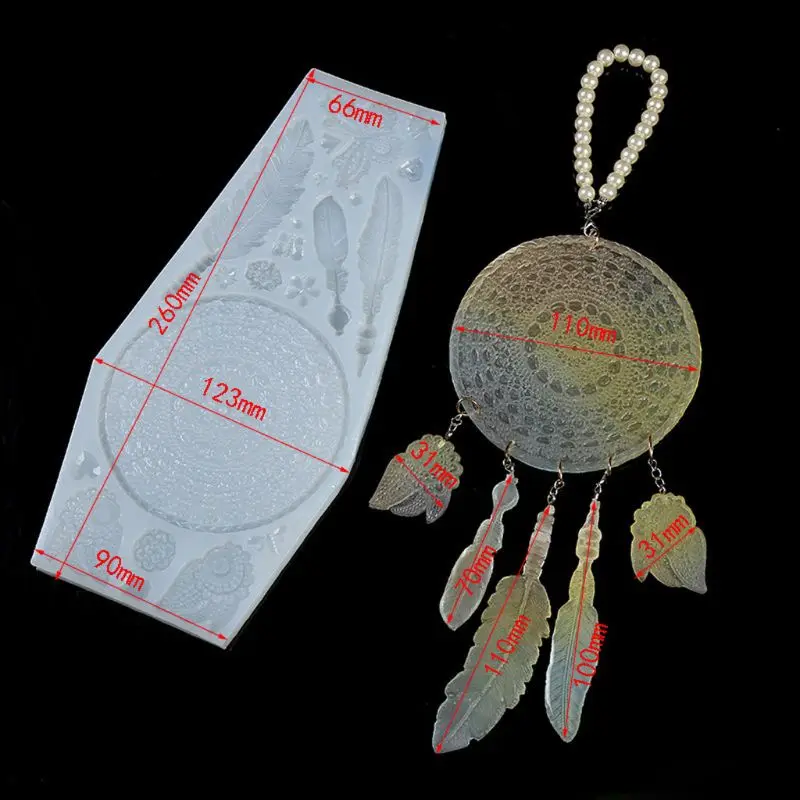 Large Dream Catcher Dreamnet Pendant Resin Silicone Mold Jewelry Making Tools