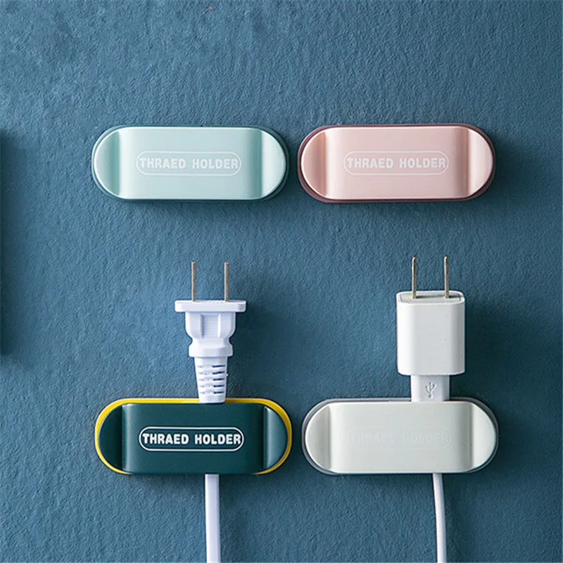 

4Pcs/Lot Plug Retainer Wall Hook Home Accessories Organization and Storage ABS Electrical Wiring Arrangement Saves Space