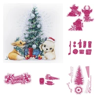 new 2021 christmas animal cat dog stamps and dies scrapbook diary decoration embossing template diy greeting card handmade