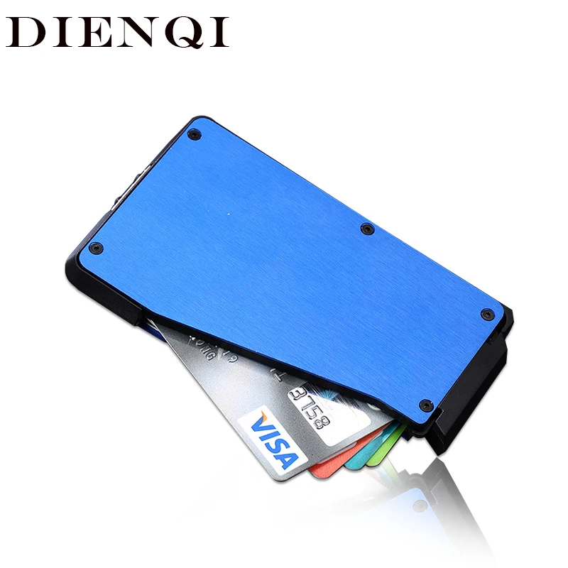 DIENQI тонкий бумажник для мужчин RFID защита мужской простой кредитной держатель