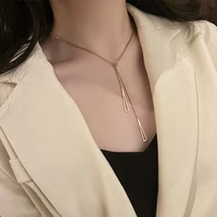 316l stainless steel new fashion upscale jewelry pull adjustment sexy tassel charms chain choker necklaces pendants for women