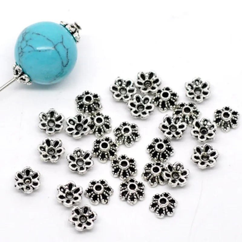 DoreenBeads бусины из цинкового сплава крышки цветок античное серебро сделай сам