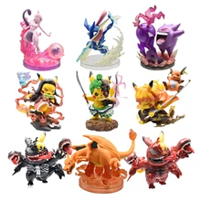 Pokemon Go Anime Toy Pokemon Cosplay Pikachu Cos Gengar Mewtwo Charizard Cos Demon Slayer Tanjirou Nezuko Figure Decoration Gift