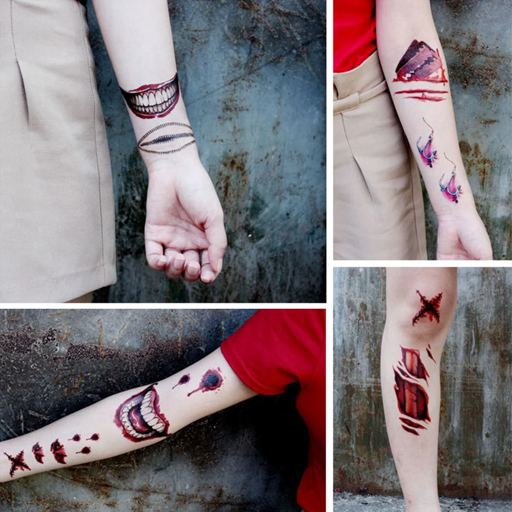 Временные татуировки для косплея Джокера на Хэллоуин наклейки боди арта лица