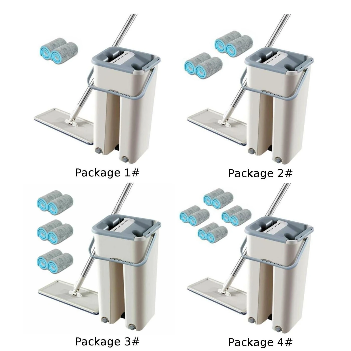 Плоская швабра и ведро ручной отжимания микрофибра для очистки пола швабры набор