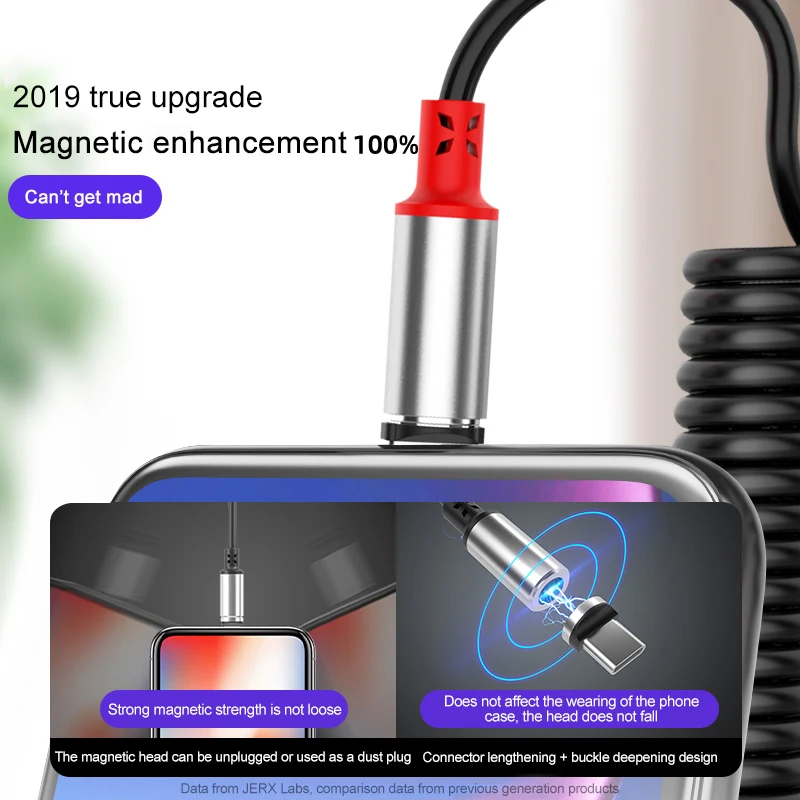 Магнитный кабель 3 А зарядное устройство Micro USB Type C 8 Pin для быстрой зарядки iPhone XS