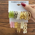 Винтажные геометрические серьги-кольца, эффектные модные Очаровательные золотые металлические круглые серьги-кольца, модные украшения 2021 года