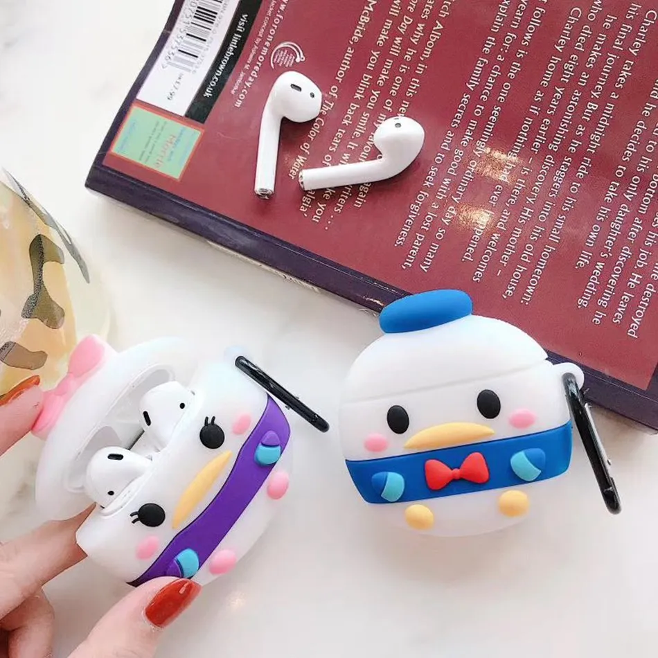 Чехол для наушников с объемным дельфином для Airpods 2, чехол с силиконовой пандой для Airpods, чехол для наушников, мышь для Earpods, наушники с кольцом