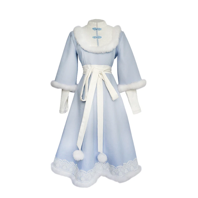 Женское шерстяное платье Hanfu element длинное винтажное в китайском стиле вечерние