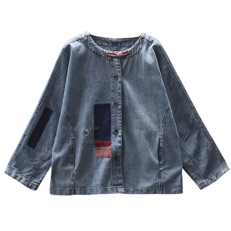 

YICIAY 2020 New Casual Patchwork Jackets Loose Oversized Clothes Spring Korean Fashion Style Ladies Vintage Denmi Coats Womens