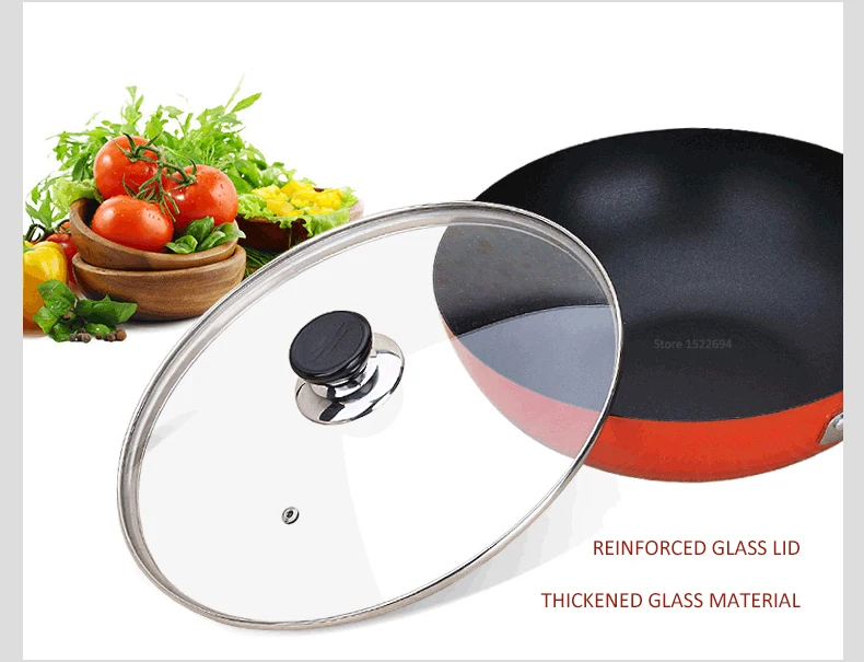 Thicken Tempered Glass Pot Cover Pan Lid With Handle Kitchen Cookware Tools See-Through Saucepan Skillet Wok lid 12-40cm | Дом и сад