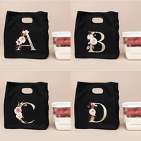 letters a z fashion women lunch box reusable picnic bag office large capacity thermal bags eco insulated picnic bag teacher gift