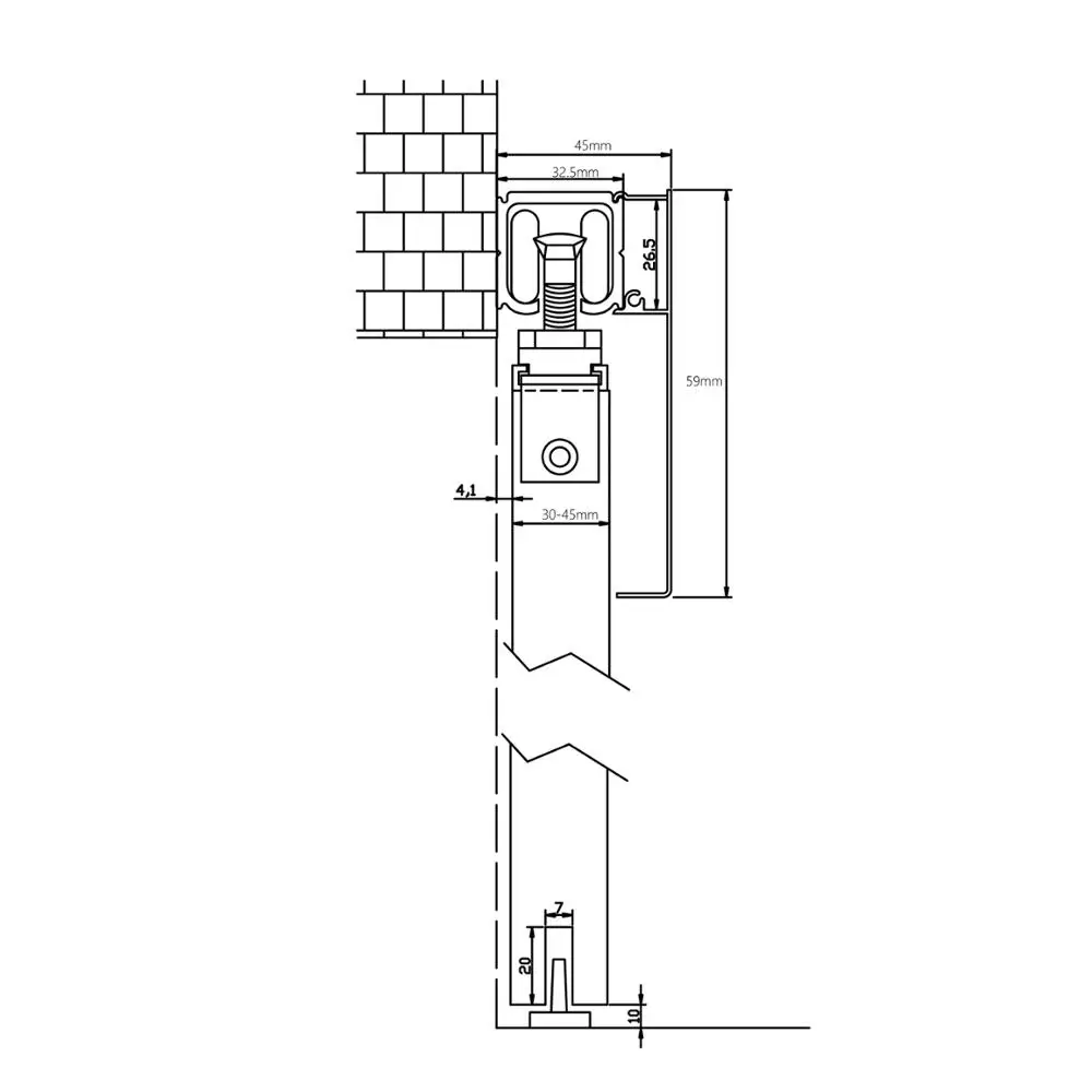 4.9/6/6.6/7.2/8.2FT Aluminium Alloy Frameless Wood Barn Sliding Door Hardware | Обустройство дома