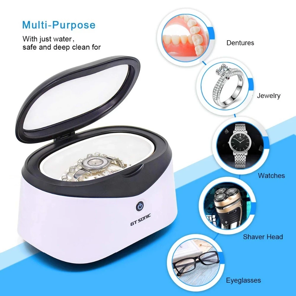 

GTSONIC F1 600ml Ultrasonic Cleaner Bath Timer Jewelry Brush Glasses Manicure Stones Cutters Dental Razor Parts Ultrasound Sonic
