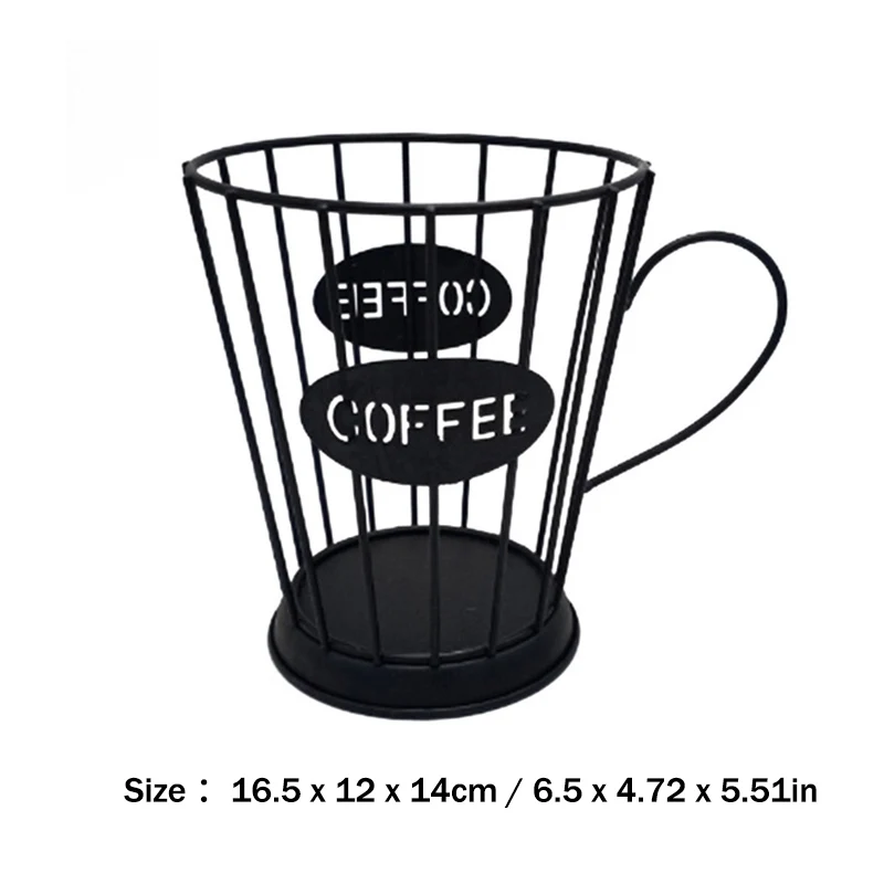 

Coffee Cup Shaped Storage Basket Food Fruit Candle Jelly Hollowed Iron Art Organizer Office Hotel Living Room Decorative Holder