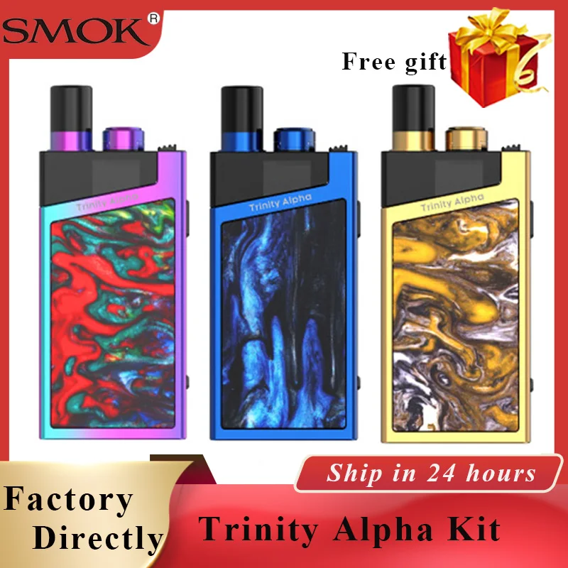 Pod System Vape kit SMOK Trinity Alpha Kit 1000 мАч 2 8 мл картридж с испарителем электронная сигарета