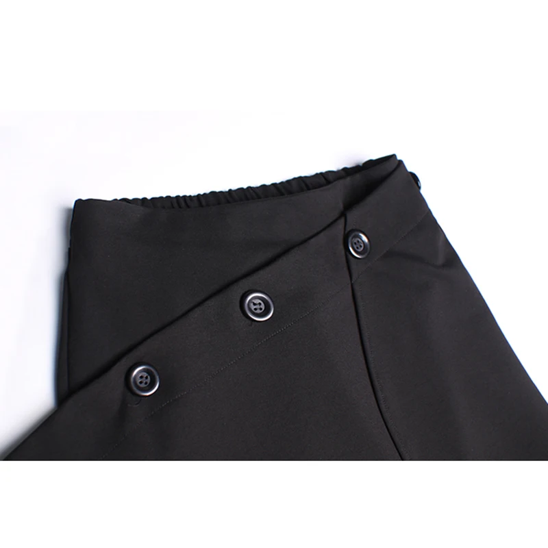 

XITAO Asymmetrical Button Skirt Women Patchwork Fashion New Hongkong Style Empire Waist Slim Elegant Minority Personality ZY5794