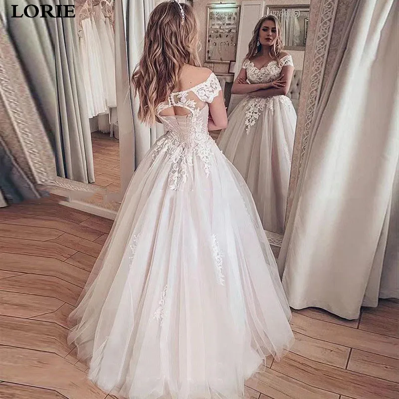 LORIE кружевное свадебное платье ТРАПЕЦИЕВИДНОЕ ПЛАТЬЕ с открытыми плечами