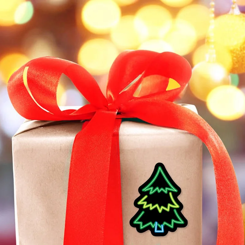 50 Pcs Christmas Neon Graffiti Stickers Luggage Laptop Helmet Trolley Case Pvc Waterproof Gift Envelope |