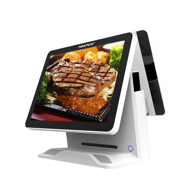 

Pos terminal 15 inch lcd monitor dual screen pos cash register touch all in one pc pos machine for restaurant and retail indust