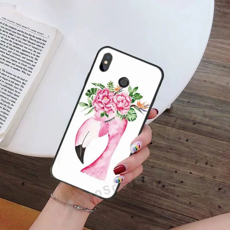 

Tropical rainforest flamingos leaves Phone Case For Xiaomi Redmi note 4 4X 8T 9 9s 10 K20 K30 cc9 9t pro lite max