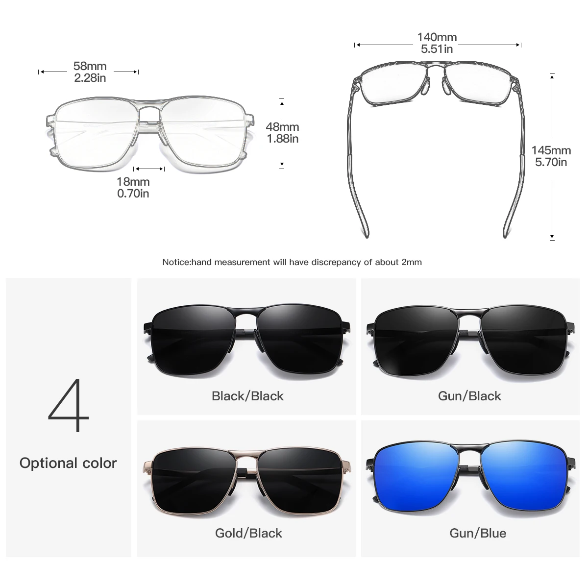 Мужские Винтажные Квадратные Солнцезащитные очки DEARMILIU поляризационные линзы