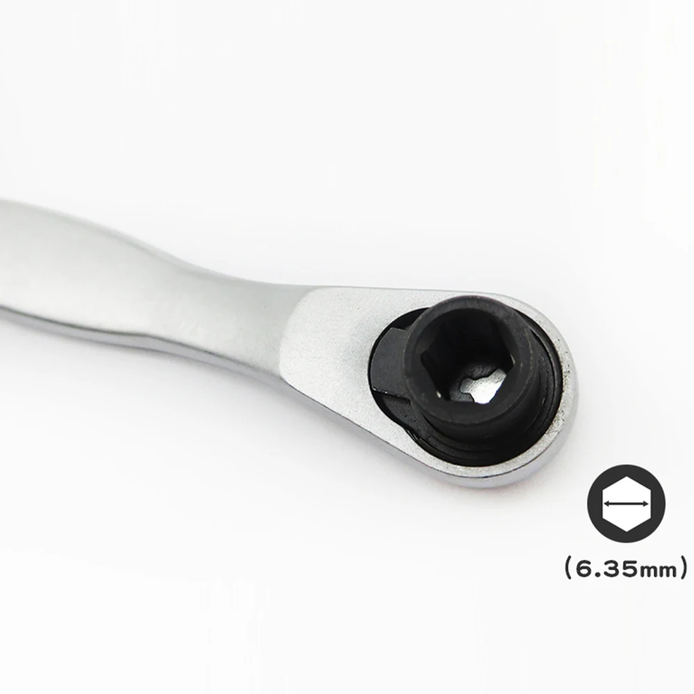 

Ratchet Socket Wrench 1/4inch 72 Teeth Single Head Unblocking Socket Wrench Quick Release Ratchet Hex Bit Steel Drive Spanner