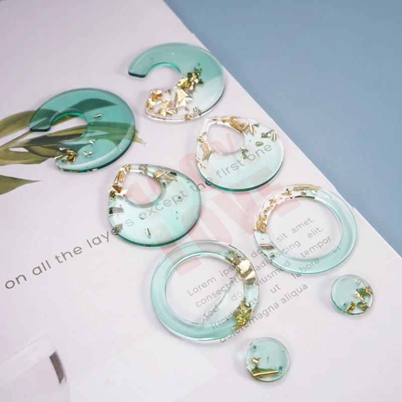 

Crystal Epoxy Resin Mold Earrings Pendants Casting Silicone Mould DIY Craft Tool
