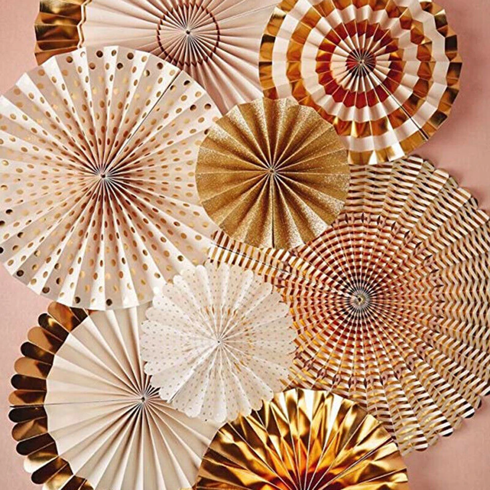 

Birthday Paper Flowers Decoration Wedding Multi-colored Festival 8pcs Set