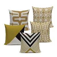 decorative throw pillow cushion cover gold tyrant gold color cotton linen geometric cushion cover for sofa home decor 45x45cm