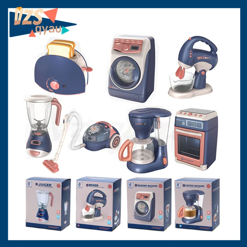 

Children Kitchen Toy Simulation Washing Machine Bread Maker Oven Microwave Play House Role Play Interactive Toys Pretend Play