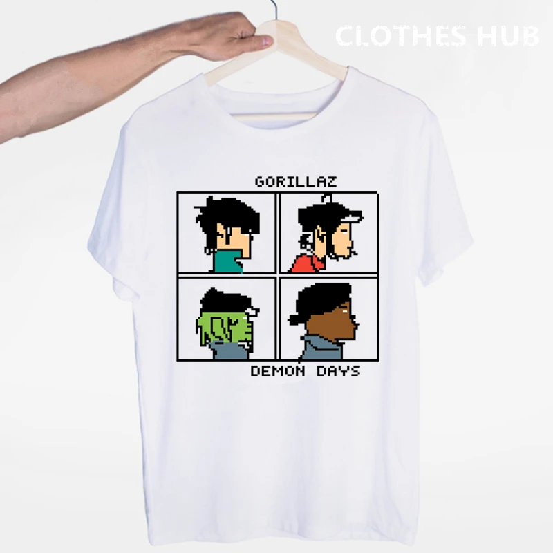 Футболка Gorillaz Rock Band chakahan Noodle Murdoc Russel с круглым вырезом и короткими рукавами