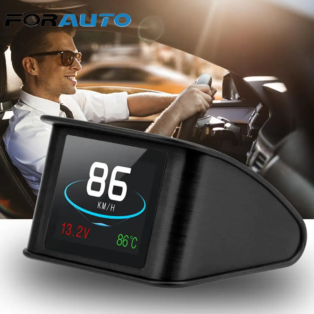 

HUD P10 Car Head Up Display Car Speedometer Temperature Overspeed RPM Voltage Security Alarm Car Detector Oil Consumption