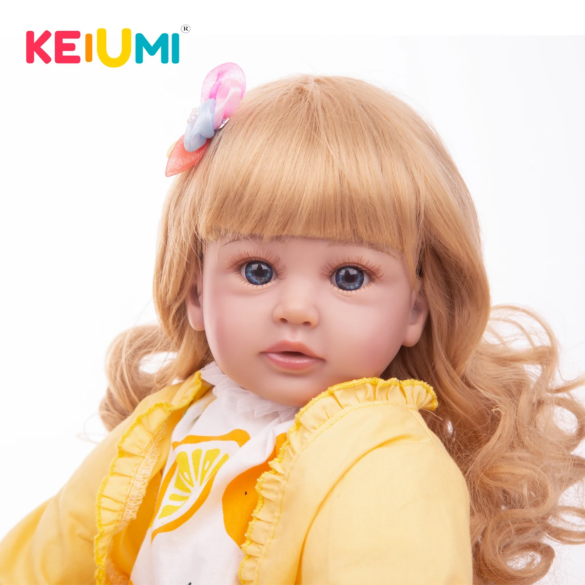 

Парик KEIUMI 24 дюйма для новорожденных, модный светлый парик высокого качества, аксессуары для кукол, лимонно-желтая юбка, новорожденных