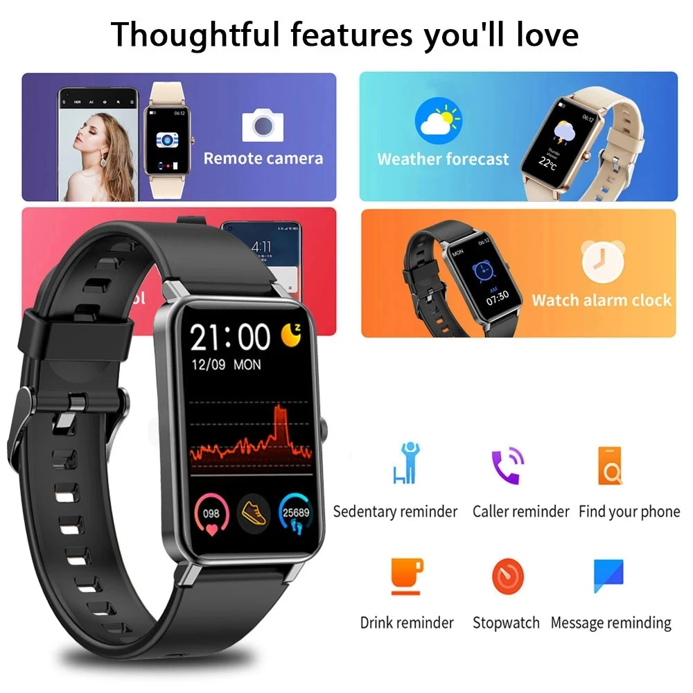 2022 new sports smart watch men women 1 57 inch full touch fitness tracker ip68 waterproof smartwatch for huawei xiaomi phone free global shipping
