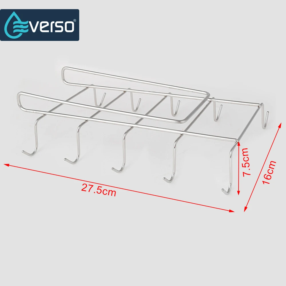 

10 Hooks Cabinet for Kitchen Storage Hanger Rack Hanging Hanger stainless steel dish shelf cabide hangers Organizer Accessories