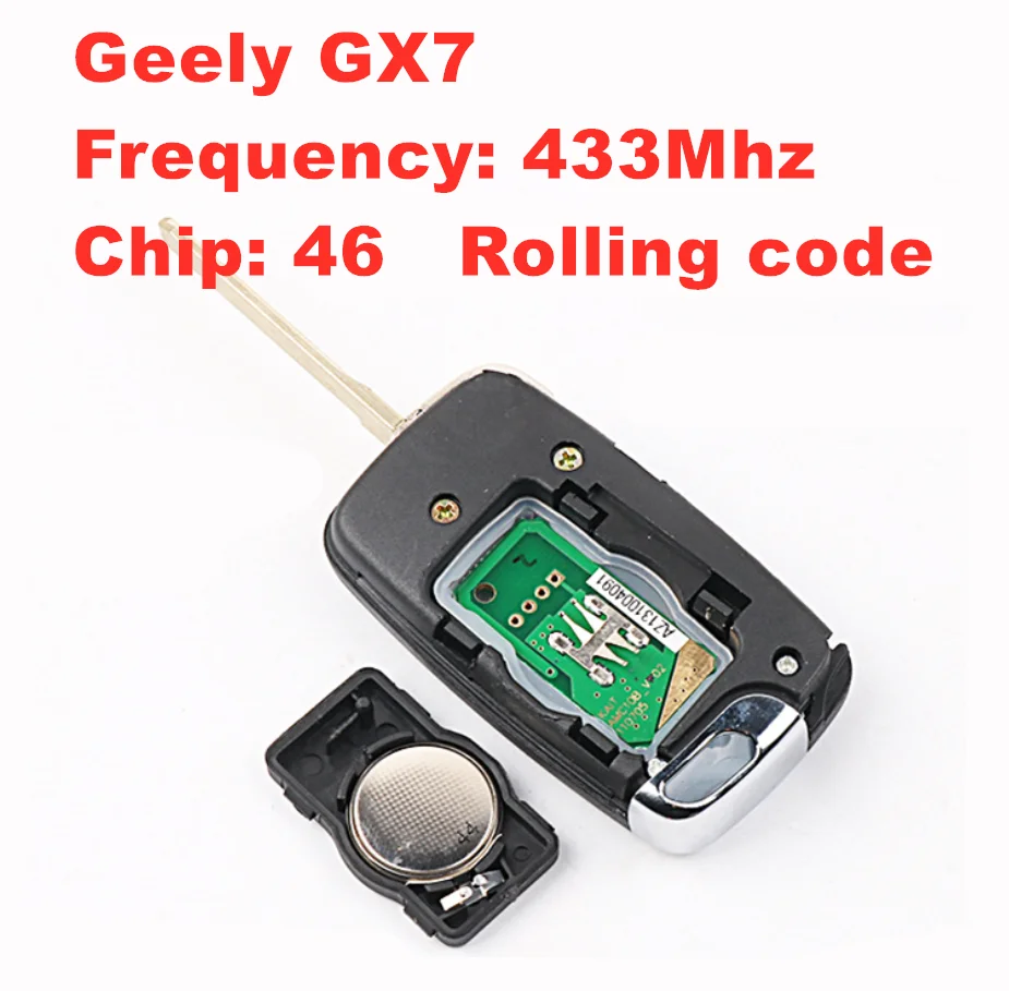 

For Geely GX7 frequency 433Mhz 46 chip car key remote control
