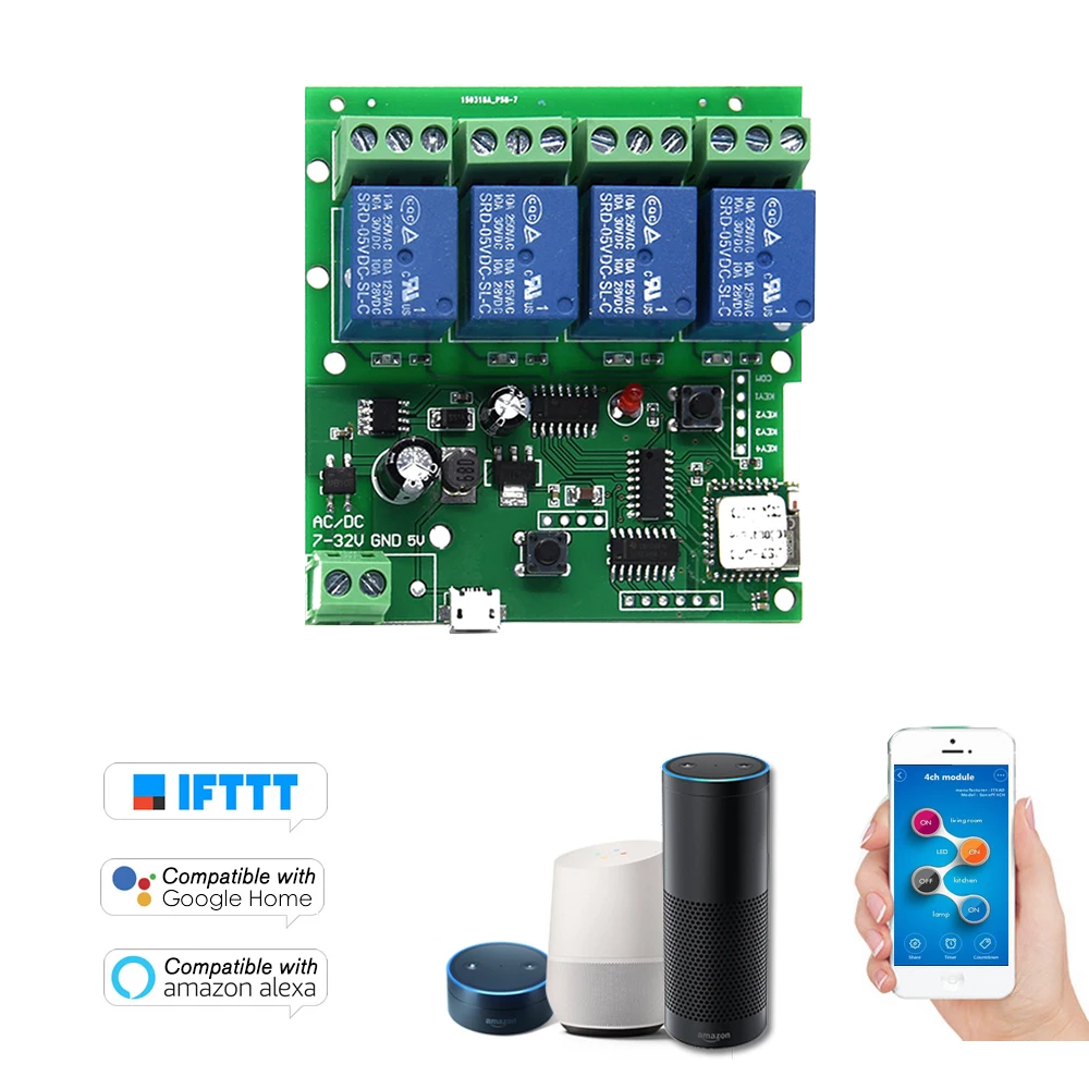 

EWeLink DC5V 12V 24V 32V Wifi переключатель беспроводной релейный модуль модули для автоматизации умного дома телефон приложение дистанционное управл...