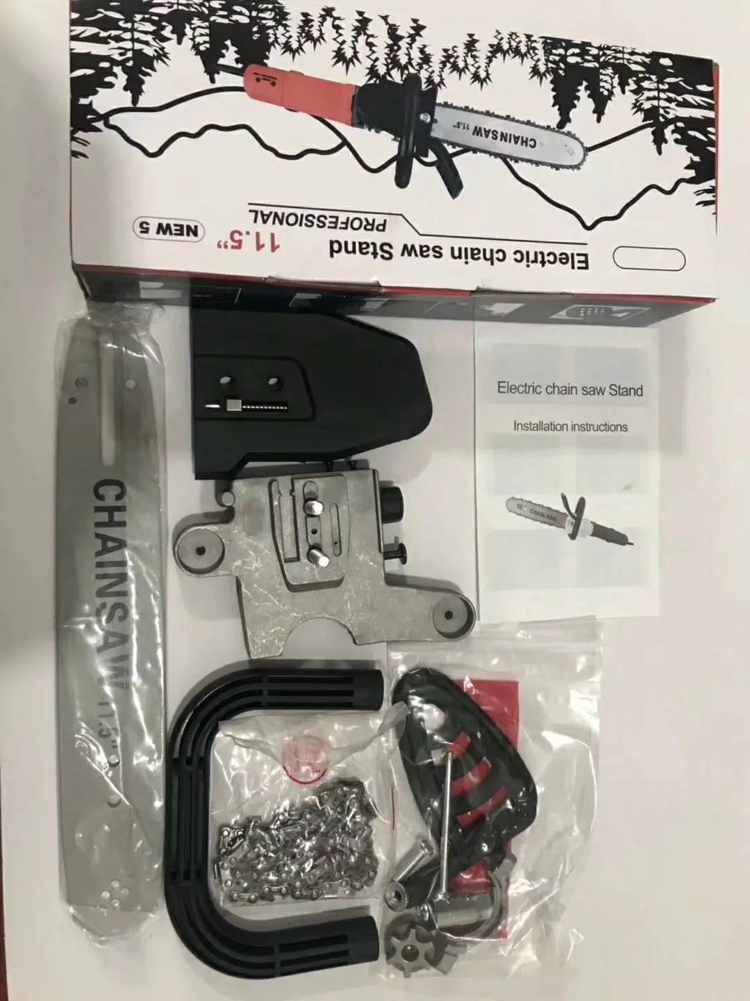 

UPgrade 11.5inch Electric Chainsaw Bracket Adjustable Universal Chain Saw Part Angle Grinder Into Chain Saw Automatic Refueling