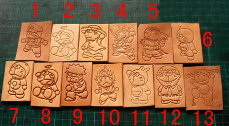 Doraemon косплей дизайн ручной работы уникальный кожаные штемпели для резного