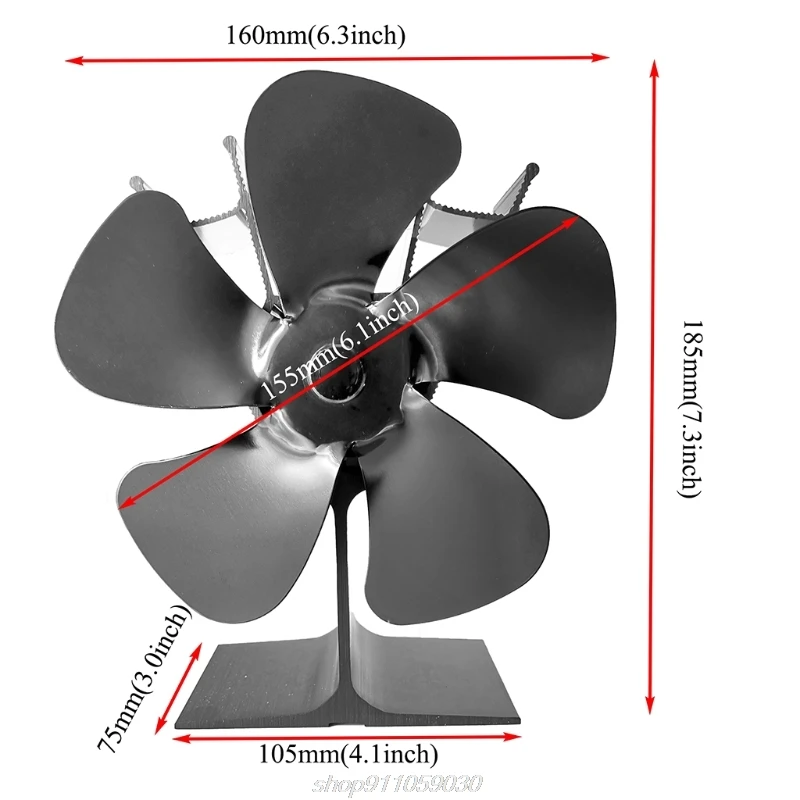 

SF204G 5 Blades Heat Powered Stove Fan Log Wood Burner Ecofan Quiet Home Fireplace Fan Heat Distribution D24 20 Dropshipping
