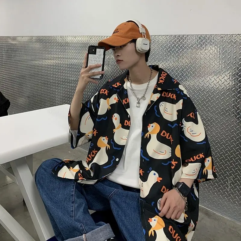 4XL Casual Shirts Anime Comics Men Summer Short Sleeve Shirt Women Oversized Funny Harujuku Blouse Hawaiian Beach Shirt 2021 New