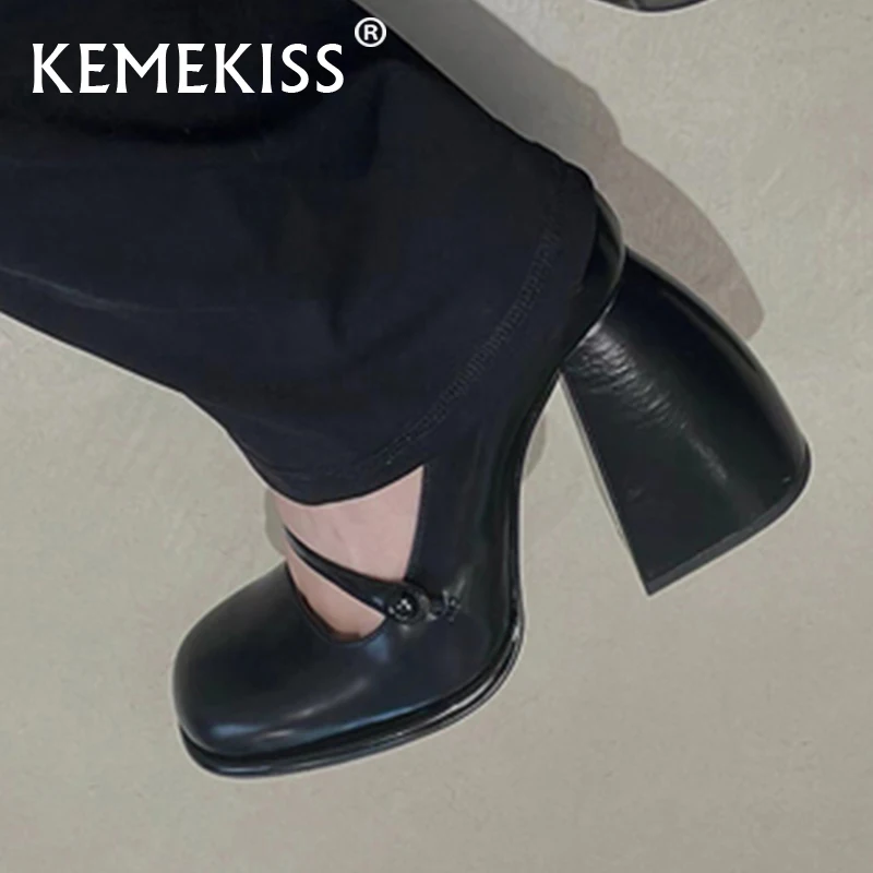 

Женские туфли на высоком каблуке KemeKiss 2022, туфли-лодочки на необычном каблуке с квадратным носком, вечерняя Классическая обувь, Размеры 35-40