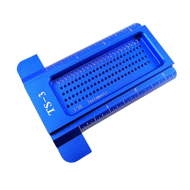 

Portable TS-3 Woodworking Scribe Inch Hole Scribing Ruler Aluminum Alloy T-Type Gauge Measuring Tool