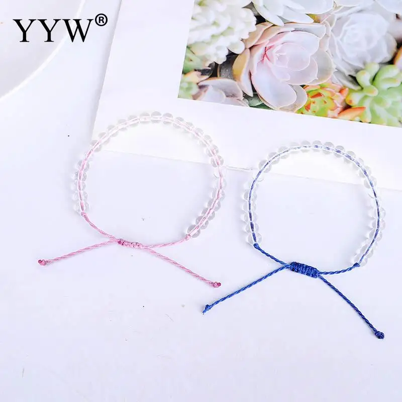 Простой Deisgn женский прозрачный кварцевый браслет нейлоновый шнур цепь