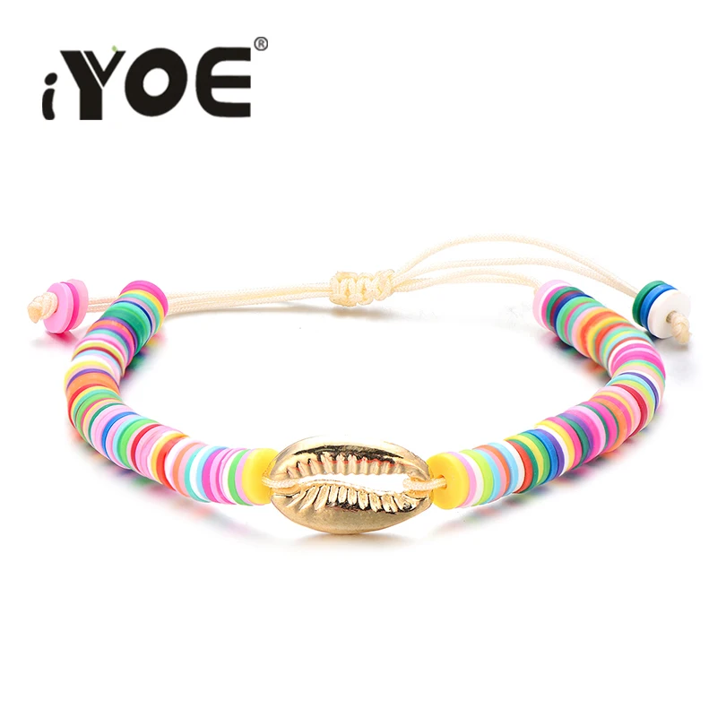 IYOE технические винтажные браслеты из ракушек для женщин и детей богемный Браслет