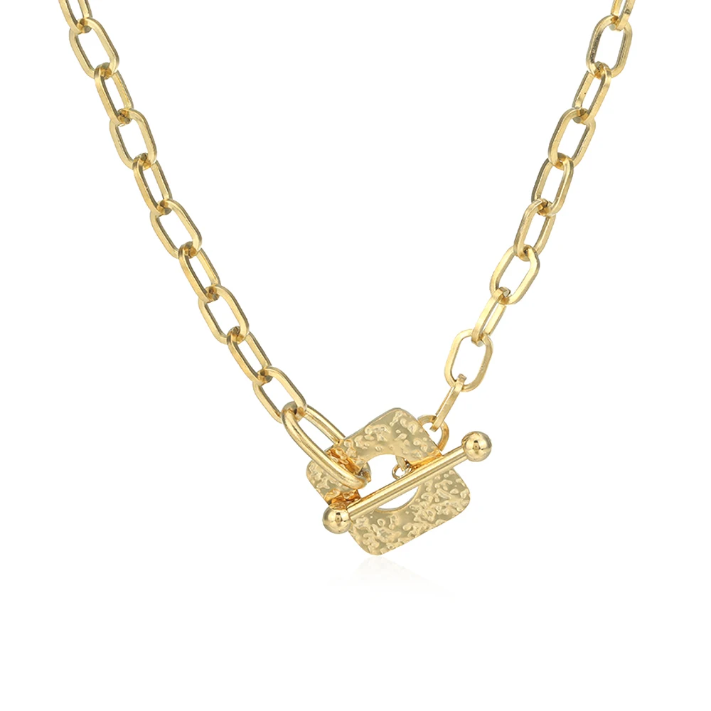 

New Design Square Link Chain Necklace for Women 316L Stainless Steel Golden Metal Stylish Choker Necklace Anniversary Jewelry