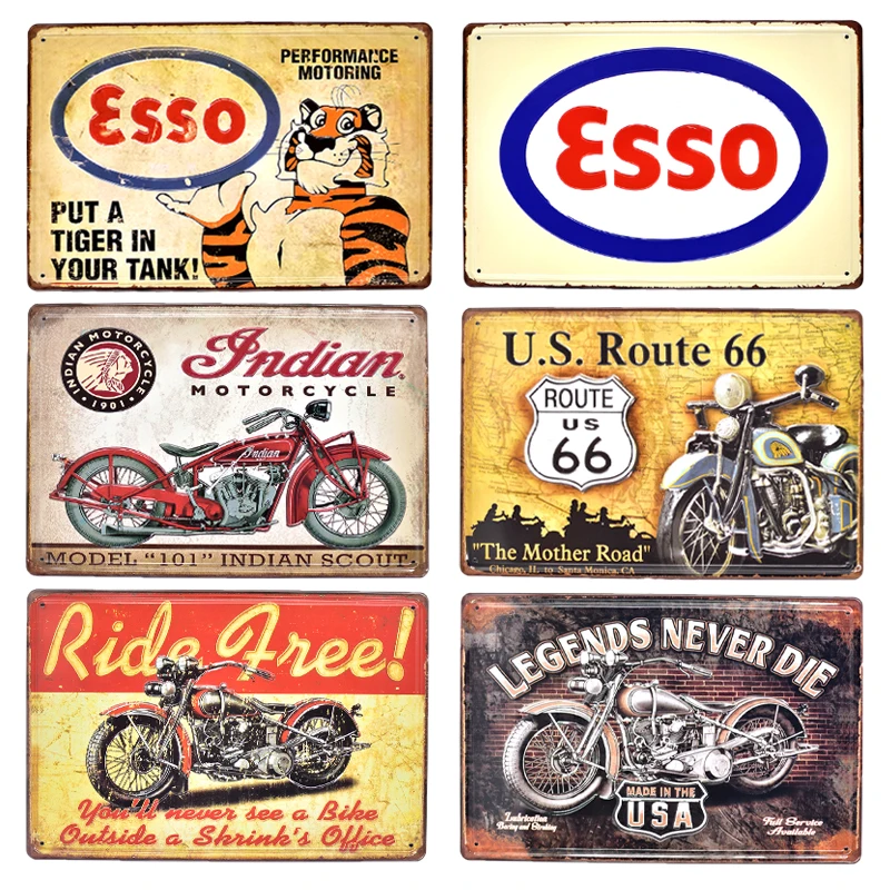 Esso BSA мотоциклы металлическая рельефная фотография домашний декор винтажный ROUTE