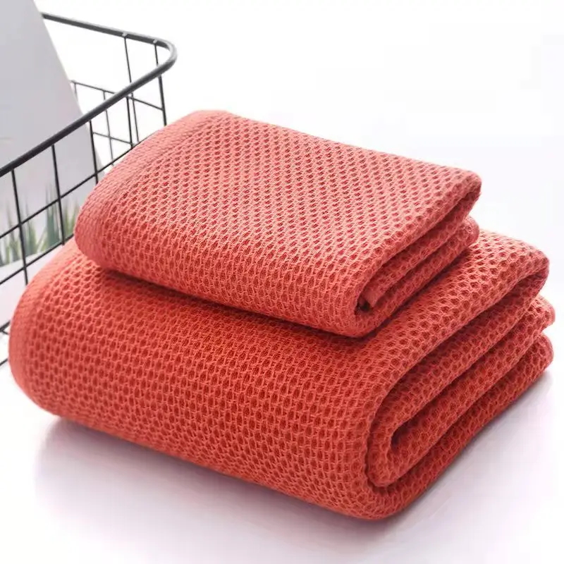 24 pcs 100 cotton bath towels for adults children high quality waffle towels absorbent quick dry soft home bathroom washcloth free global shipping